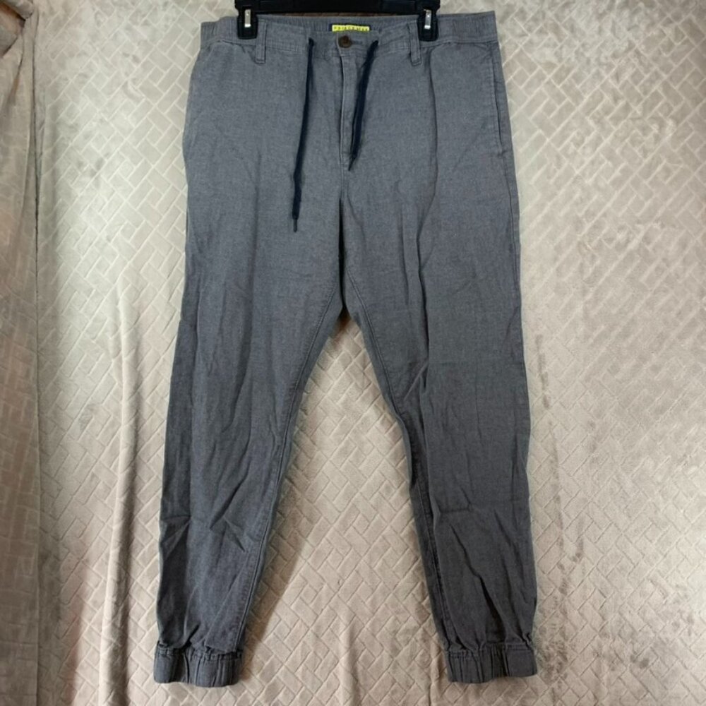 Prince & Fox Mens 34 Pants Relaxed Tapered Jogger Gray Cotton Blend Stretch